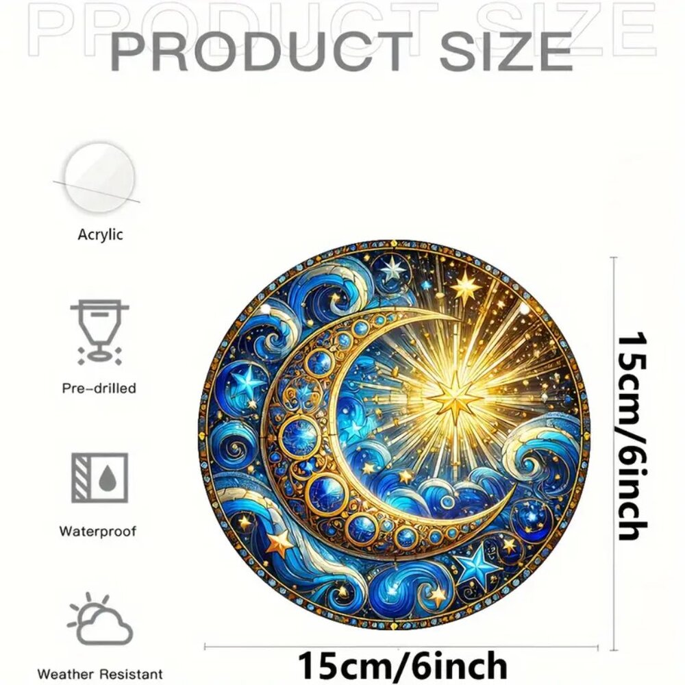 6" Acrylic Sun & Moon Suncatcher - Picture 2 of 4